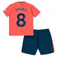 Everton Amadou Onana #8 Gostujuci Dres za djecu 2023-24 Kratak Rukav (+ Kratke hlače)